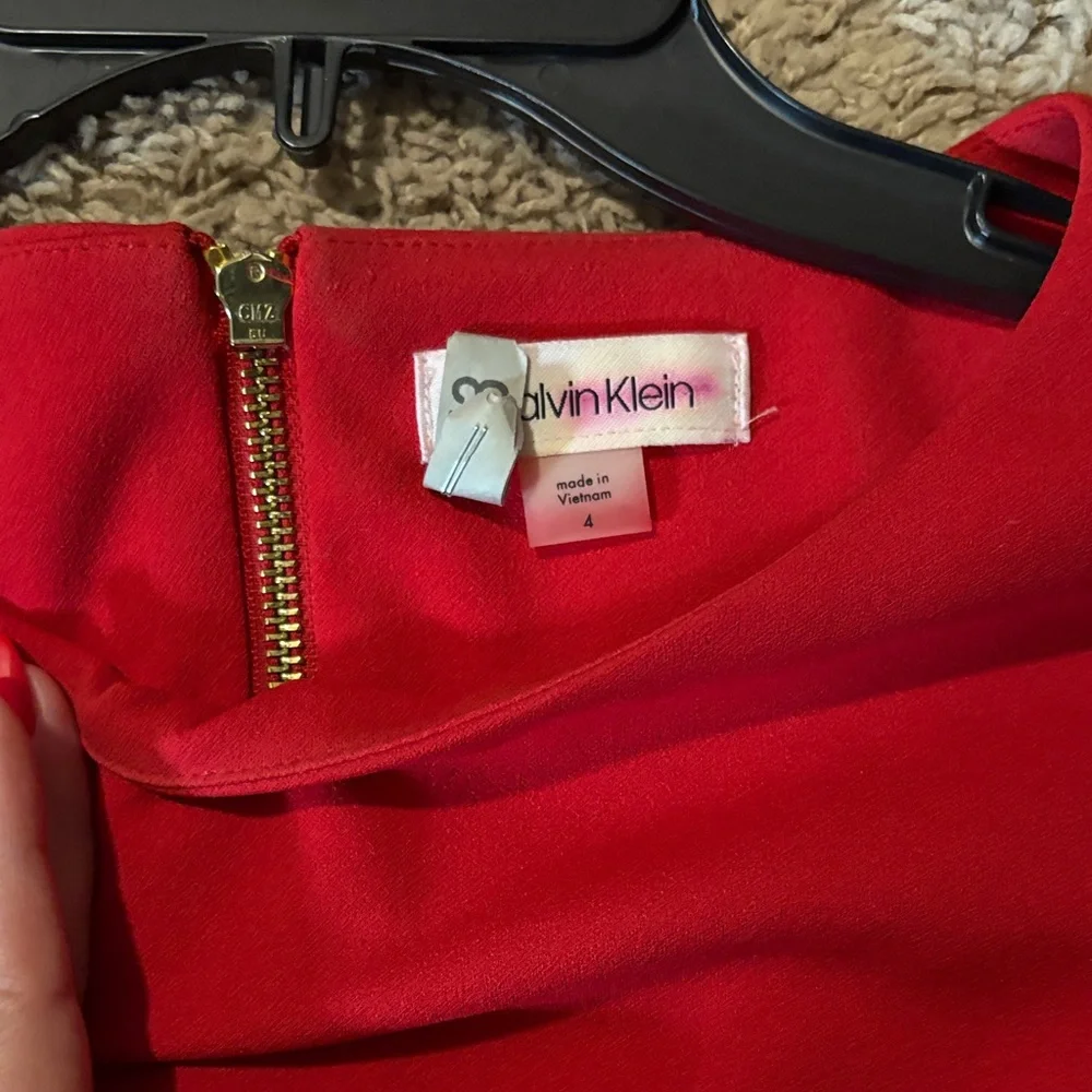 Calvin Klein Vibrant Red Long Sleeve Dress - Picture 2 of 2